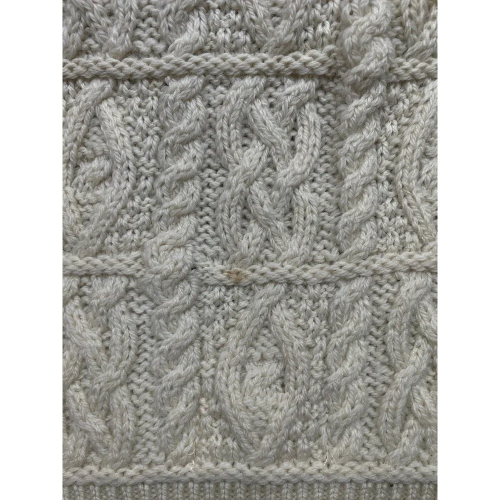 Aran Crafts Ireland Dog Sweater Coat 100% Merino Wool Cable Knit Natural Ivory L